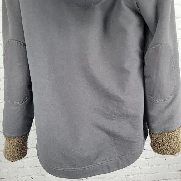 Eddie Bauer Grey Sherpa Lined Hooded Fur Trim Full Zip Jacket Size Medium M - Picture 14 of 16